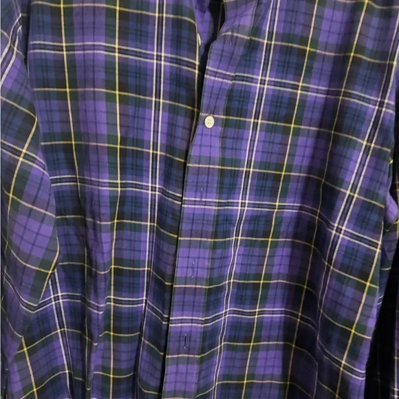 Ledbury Men's Purple Plaid Button Down Shirt - Picture 4 of 6